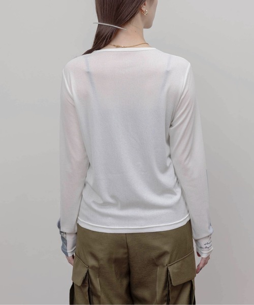 Eimee Law（エイミーロウ）の「アートフォトプリント シアートップス（Tシャツ/カットソー・レディース・ピンク/スミクロ/アイボリー/ライトグレー・FREE）」の13枚目の写真