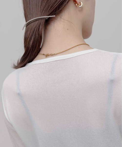 Eimee Law（エイミーロウ）の「アートフォトプリント シアートップス（Tシャツ/カットソー・レディース・ピンク/スミクロ/アイボリー/ライトグレー・FREE）」の16枚目の写真