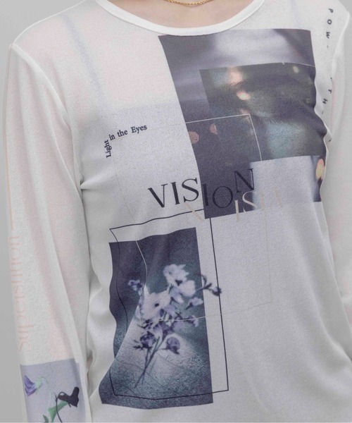 Eimee Law（エイミーロウ）の「アートフォトプリント シアートップス（Tシャツ/カットソー・レディース・ピンク/スミクロ/アイボリー/ライトグレー・FREE）」の18枚目の写真