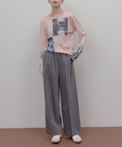 Eimee Law（エイミーロウ）の「アートフォトプリント シアートップス（Tシャツ/カットソー・レディース・ピンク/スミクロ/アイボリー/ライトグレー・FREE）」の21枚目の写真