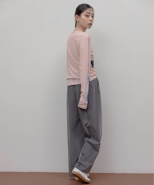 新品タグ付 Eimee Law エイミーロウ テンセルウール　シアーリブトップス Eimee Law tシャツ テンセルウール シアーリブトップス