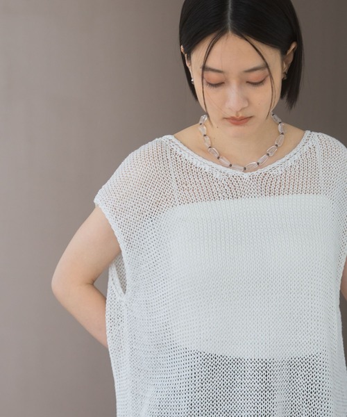 A part by リネンコンメッシュプルオーバー　オフホワイト A part by｜リネンコンメッシュプルオーバー | Rakuten Fashion