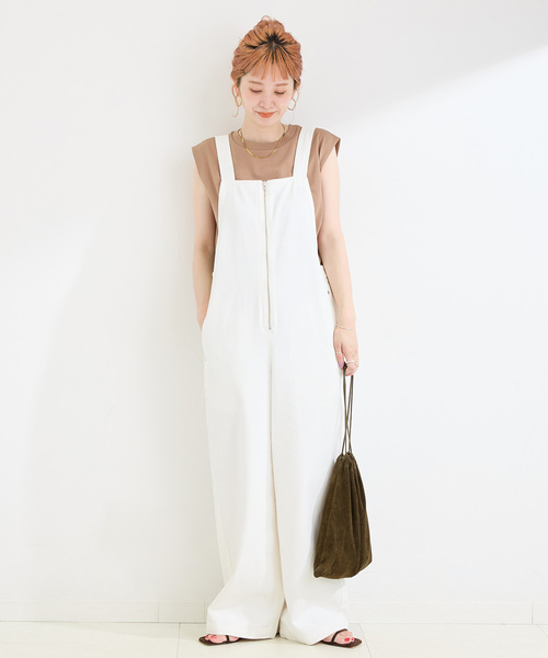 B.C STOCK(ベーセーストック)の「ウォッシャブル / DU JOUR/デュ ジュール JEAN BARE SALOPETTE(サロペット/オーバーオール・レディース・ホワイト/ネイビー・FREE)」の13枚目の写真