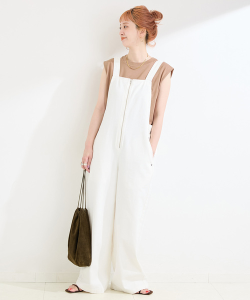 B.C STOCK(ベーセーストック)の「ウォッシャブル / DU JOUR/デュ ジュール JEAN BARE SALOPETTE(サロペット/オーバーオール・レディース・ホワイト/ネイビー・FREE)」の14枚目の写真