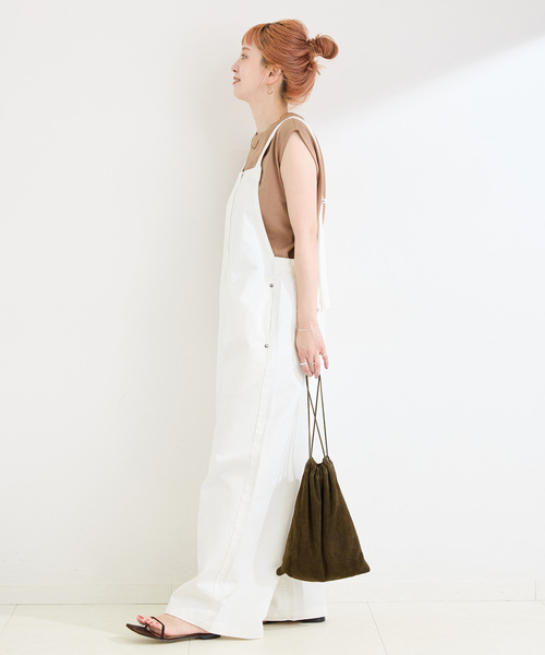 B.C STOCK(ベーセーストック)の「ウォッシャブル / DU JOUR/デュ ジュール JEAN BARE SALOPETTE(サロペット/オーバーオール・レディース・ホワイト/ネイビー・FREE)」の16枚目の写真