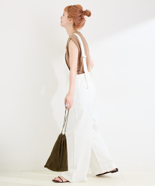B.C STOCK(ベーセーストック)の「ウォッシャブル / DU JOUR/デュ ジュール JEAN BARE SALOPETTE(サロペット/オーバーオール・レディース・ホワイト/ネイビー・FREE)」の17枚目の写真