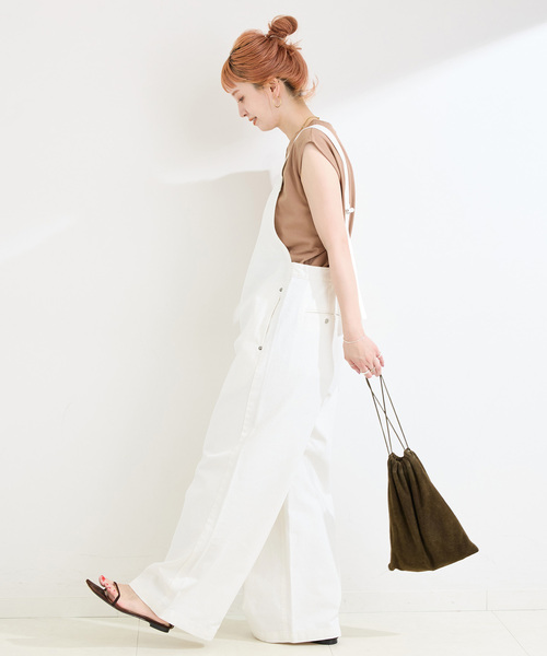 B.C STOCK(ベーセーストック)の「ウォッシャブル / DU JOUR/デュ ジュール JEAN BARE SALOPETTE(サロペット/オーバーオール・レディース・ホワイト/ネイビー・FREE)」の18枚目の写真