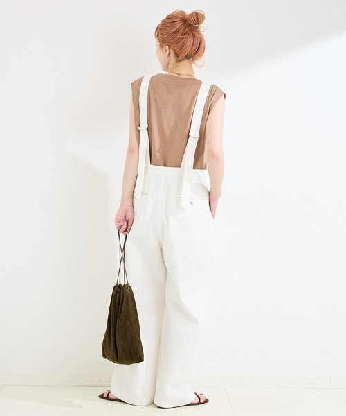 B.C STOCK(ベーセーストック)の「ウォッシャブル / DU JOUR/デュ ジュール JEAN BARE SALOPETTE(サロペット/オーバーオール・レディース・ホワイト/ネイビー・FREE)」の19枚目の写真