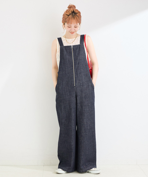 B.C STOCK(ベーセーストック)の「ウォッシャブル / DU JOUR/デュ ジュール JEAN BARE SALOPETTE(サロペット/オーバーオール・レディース・ホワイト/ネイビー・FREE)」の20枚目の写真