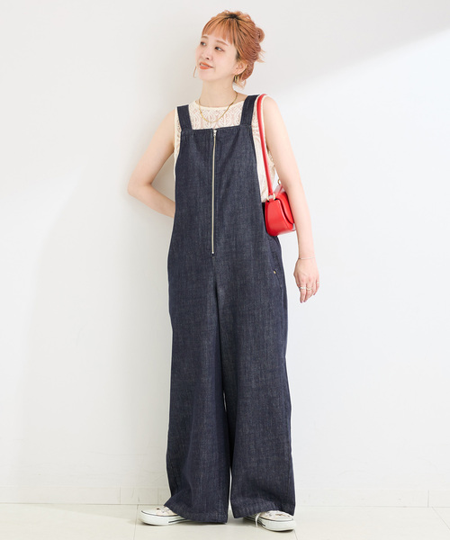 B.C STOCK(ベーセーストック)の「ウォッシャブル / DU JOUR/デュ ジュール JEAN BARE SALOPETTE(サロペット/オーバーオール・レディース・ホワイト/ネイビー・FREE)」の21枚目の写真