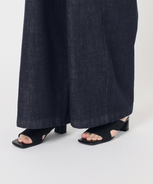B.C STOCK(ベーセーストック)の「ウォッシャブル / DU JOUR/デュ ジュール JEAN BARE SALOPETTE(サロペット/オーバーオール・レディース・ホワイト/ネイビー・FREE)」の4枚目の写真