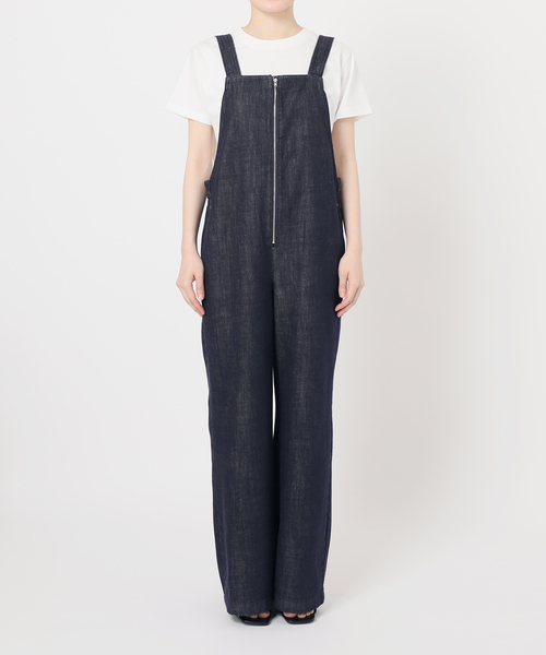 B.C STOCK(ベーセーストック)の「ウォッシャブル / DU JOUR/デュ ジュール JEAN BARE SALOPETTE(サロペット/オーバーオール・レディース・ホワイト/ネイビー・FREE)」の8枚目の写真