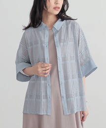 n'OrLABEL | 『チェックレースドルマンシャツ』(シャツ/ブラウス)