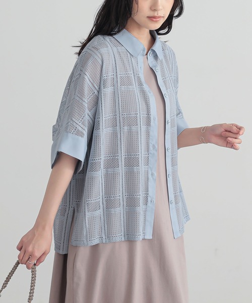 n'OrLABEL(ノアールレーベル)の「チェックレースドルマンシャツ(シャツ/ブラウス・レディース・ブラック/ライトブルー/ホワイト・FREE)」の22枚目の写真
