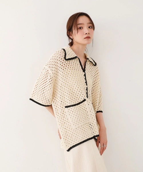 Bab(バブ)の「クロシェシャツカラー半袖トップス(その他トップス・レディース・A/ホワイト系その他・FREE)」の16枚目の写真