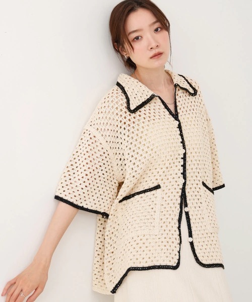 Bab(バブ)の「クロシェシャツカラー半袖トップス(その他トップス・レディース・A/ホワイト系その他・FREE)」の22枚目の写真