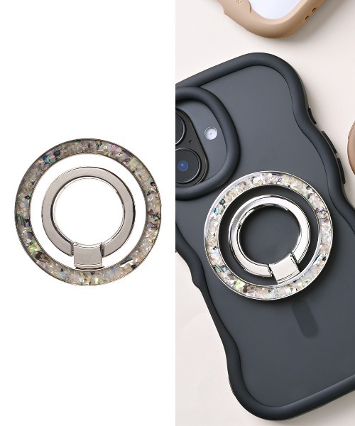 Hamee（ハミィ）の「PHONEAR チェジャリング MagSafe対応 スマホリング（スマホグッズ・レディース・ラベンダー/ゴールド系その他6/Silver/ブルーグラス/ローズ/レモンイエロー/シルバー系その他5/シルバー系その他3/ゴールド系その他3/ブルー系その他2/ゴールド系その他7/シルバー系その他6/ゴールド系その他5/その他3/その他2/その他1/ピンク系その他5/ピンク系その他3/シャンパン/ピンク系その他2・FREE）」の12枚目の写真