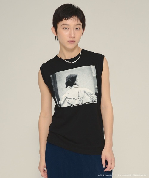 eL（エル）の「【eL】LIFE PICTURE COLLECTION Tshirts NS/575730（Tシャツ/カットソー・レディース・ホワイト/ブラック・FREE）」の2枚目の写真