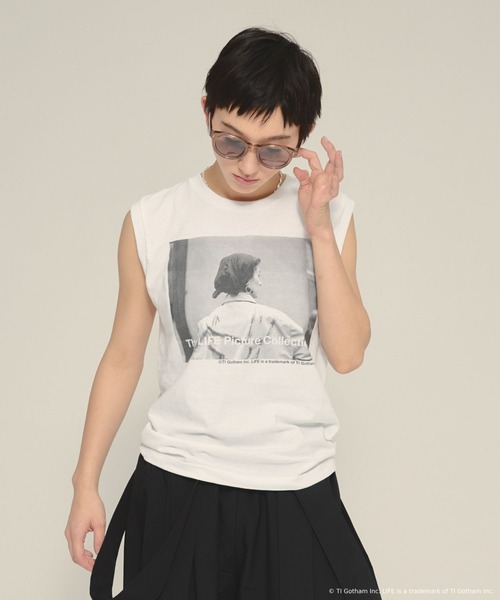 eL（エル）の「【eL】LIFE PICTURE COLLECTION Tshirts NS/575730（Tシャツ/カットソー・レディース・ホワイト/ブラック・FREE）」の7枚目の写真