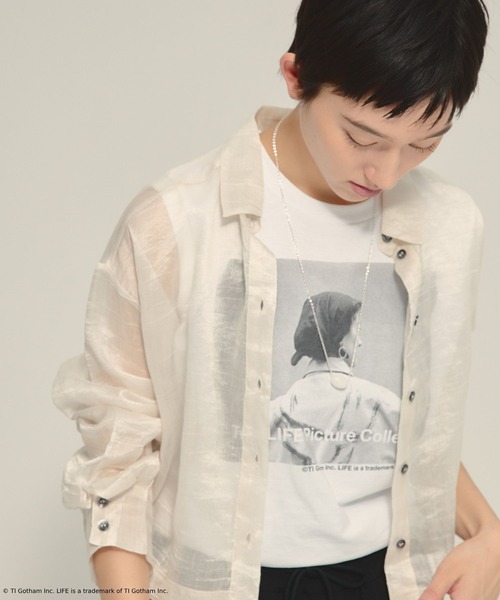 eL（エル）の「【eL】LIFE PICTURE COLLECTION Tshirts NS/575730（Tシャツ/カットソー・レディース・ホワイト/ブラック・FREE）」の13枚目の写真