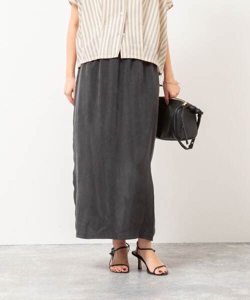 NOLLEY’S（ノーリーズ）の「《セットアップ対応》ウォッシャブルシルキーキュプライージースカート（スカート・レディース・ブラウン/チャコールグレー・36/38）」の22枚目の写真
