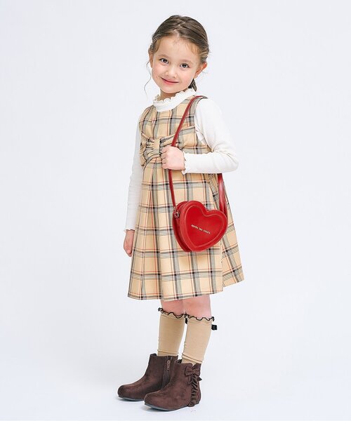 apres les cours(アプレレクール)の「ハートポシェット(ショルダーバッグ・キッズ・シルバー/レッド・FREE)」の4枚目の写真