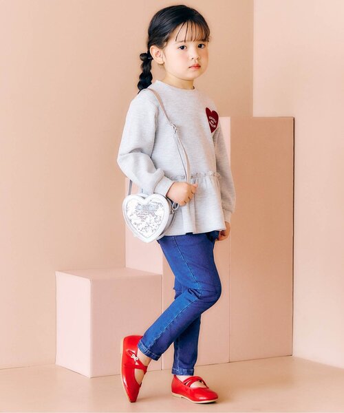 apres les cours(アプレレクール)の「ハートポシェット(ショルダーバッグ・キッズ・シルバー/レッド・FREE)」の9枚目の写真