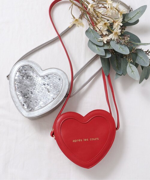 apres les cours(アプレレクール)の「ハートポシェット(ショルダーバッグ・キッズ・シルバー/レッド・FREE)」の13枚目の写真