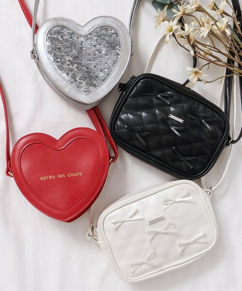apres les cours(アプレレクール)の「ハートポシェット(ショルダーバッグ・キッズ・シルバー/レッド・FREE)」の14枚目の写真