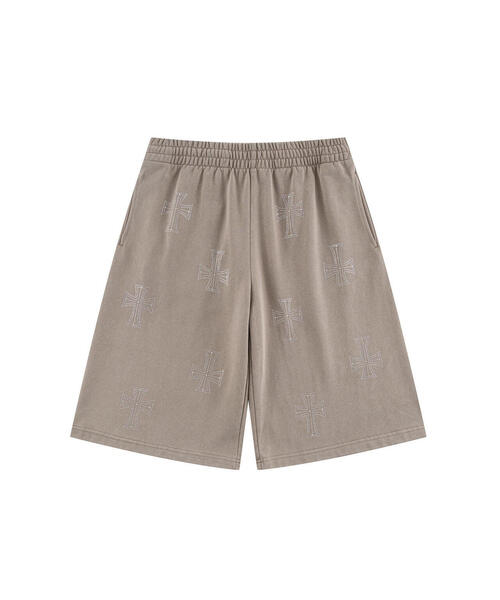 UNKNOWN LONDON(アンノウン・ロンドン)の「UNKNOWNLONDON/アンノウンロンドン/OUTLINE CROSS SWEAT SHORTS(スウェットパンツ・メンズ・ベージュ/レッド/ブラック・L/M/S)」の1枚目の写真