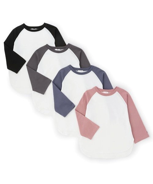 b・ROOM（ビールーム）の「【カイテキ天竺】ビッグシルエットラグランTシャツ（Tシャツ/カットソー・キッズ・スモークピンク/ブラック/チャコール/ブルー系その他・150cm/140cm/130cm/120cm/100cm/110cm）」の14枚目の写真