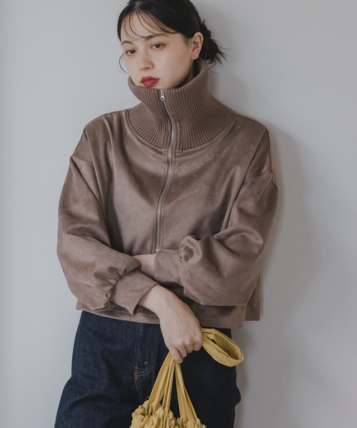 210nouve(トゥージュヌーブ)の「フェイクスエード ハーフジップ プルオーバー(Tシャツ/カットソー・レディース・チャコールグレー/モカ/アイボリー・FREE)」の11枚目の写真