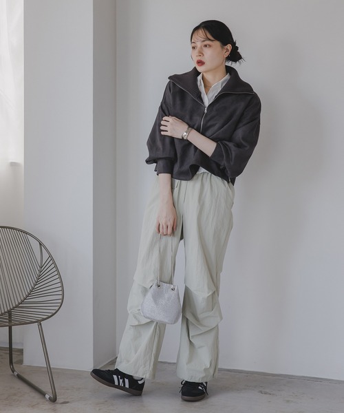 210nouve(トゥージュヌーブ)の「フェイクスエード ハーフジップ プルオーバー(Tシャツ/カットソー・レディース・チャコールグレー/モカ/アイボリー・FREE)」の9枚目の写真