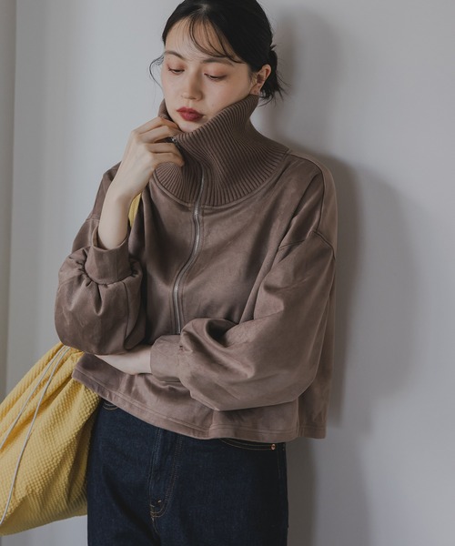 210nouve(トゥージュヌーブ)の「フェイクスエード ハーフジップ プルオーバー(Tシャツ/カットソー・レディース・チャコールグレー/モカ/アイボリー・FREE)」の19枚目の写真