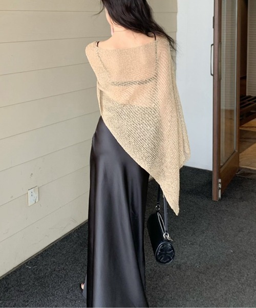 ニット セーター アシメメッシュニット2Wayショールトップス レディース アシメメッシュニット2Wayショールトップス（ニット/セーター