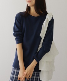 DAYRA | ソリッドカラー クルーネック 長袖 ベーシック プルオーバー(Tシャツ/カットソー)