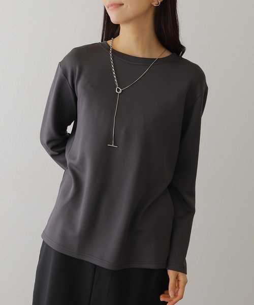 DAYRA(デイラ)の「ソリッドカラー クルーネック 長袖 ベーシック プルオーバー(Tシャツ/カットソー・レディース・モカ/ネイビー/グレー/ブラック/グレイッシュベージュ/ホワイト/ライトグレー・M/XL)」の17枚目の写真