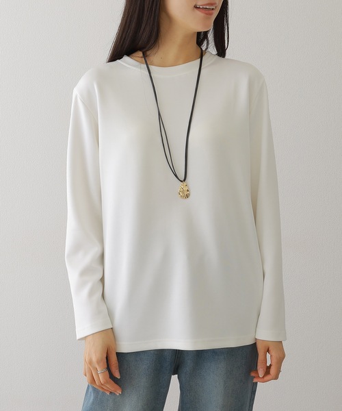 DAYRA(デイラ)の「ソリッドカラー クルーネック 長袖 ベーシック プルオーバー(Tシャツ/カットソー・レディース・モカ/ネイビー/グレー/ブラック/グレイッシュベージュ/ホワイト/ライトグレー・M/XL)」の11枚目の写真