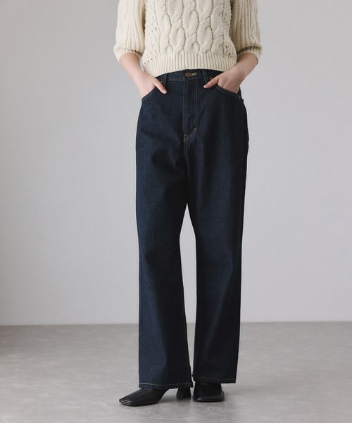 ADAM ET ROPE ドレスデニムパンツ ライトブルー アダム エ ロペ