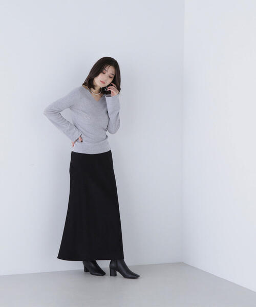 NATURAL BEAUTY BASIC（ナチュラルビューティーベーシック）の「◇ニュアンスネックフレアスリーブニット（ニット/セーター・レディース・グレー系その他/ブラック/レッド・FREE）」の20枚目の写真