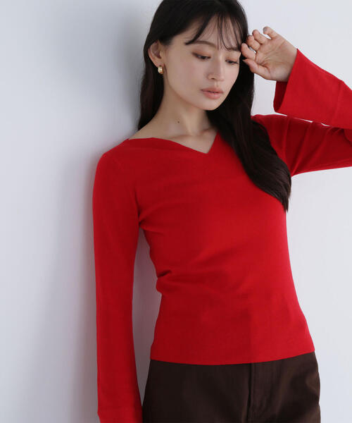 セール】◇ニュアンスネックフレアスリーブニット（ニット/セーター