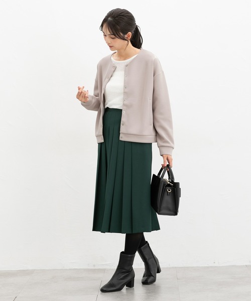 Honeys(ハニーズ)の「ドット釦クルーカーデ(カーディガン/ボレロ・レディース・グレイッシュベージュ/ブラック/ブルーグリーン/ネイビー/モカ・L/LL/M)」の16枚目の写真