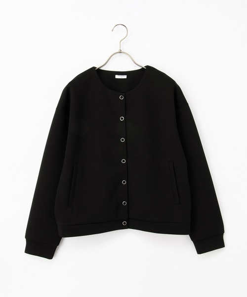 Honeys(ハニーズ)の「ドット釦クルーカーデ(カーディガン/ボレロ・レディース・グレイッシュベージュ/ブラック/ブルーグリーン/ネイビー/モカ・L/LL/M)」の18枚目の写真