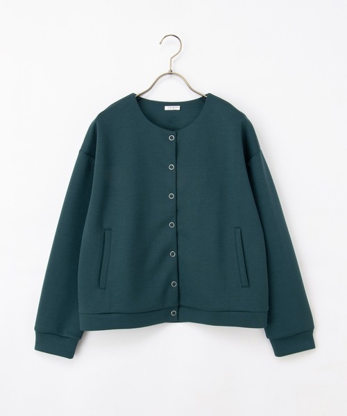 Honeys(ハニーズ)の「ドット釦クルーカーデ(カーディガン/ボレロ・レディース・グレイッシュベージュ/ブラック/ブルーグリーン/ネイビー/モカ・L/LL/M)」の22枚目の写真