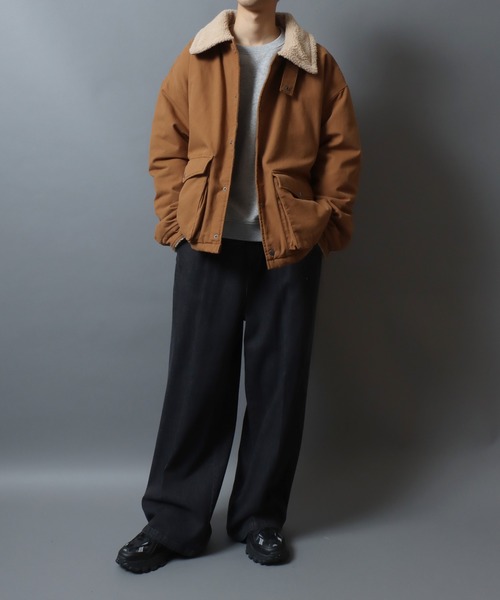 セール】ANPAS Boa Collar Duck Coverall Jacket/別注 衿ボアダック薄