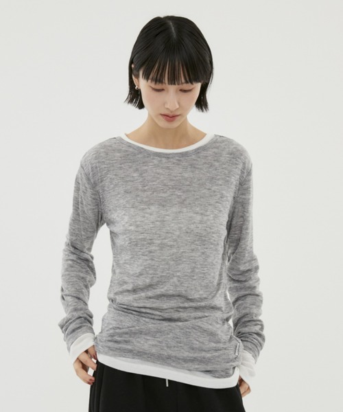 FUULLY STUDIO(フーリィーステューディオ)の「シアーロングスリーブTEE(Tシャツ/カットソー・レディース・オフホワイト/グレー/ブラック/ブラウン/グリーン/ネイビー/チャコールグレー/ブルー/ピンク・FREE)」の15枚目の写真