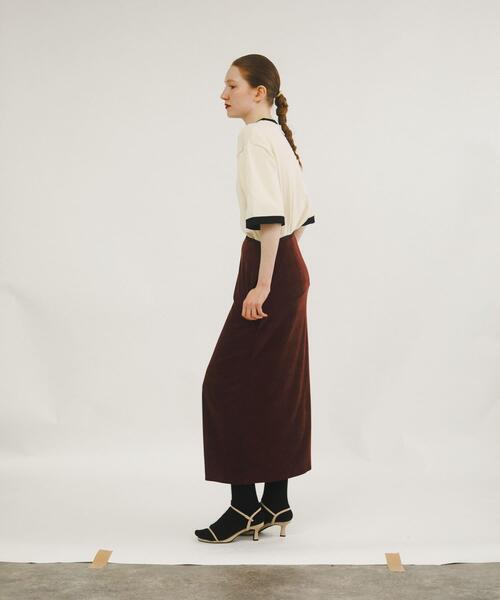 LAATO（ラート）の「ringer knit tee（ニット/セーター・レディース・オフホワイト/ブラック・FREE）」の6枚目の写真