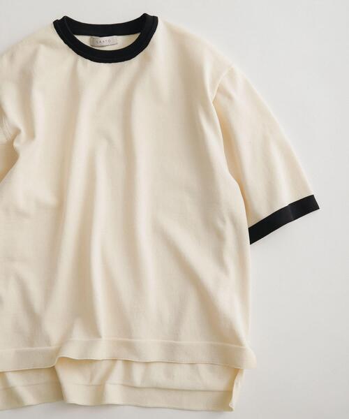 LAATO（ラート）の「ringer knit tee（ニット/セーター・レディース・オフホワイト/ブラック・FREE）」の9枚目の写真