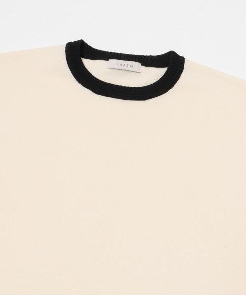 LAATO（ラート）の「ringer knit tee（ニット/セーター・レディース・オフホワイト/ブラック・FREE）」の14枚目の写真
