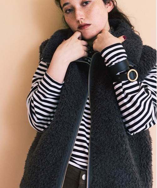 セール】◇フェイクボアコクーンジレ（その他アウター）｜human woman